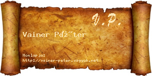 Vainer Péter névjegykártya